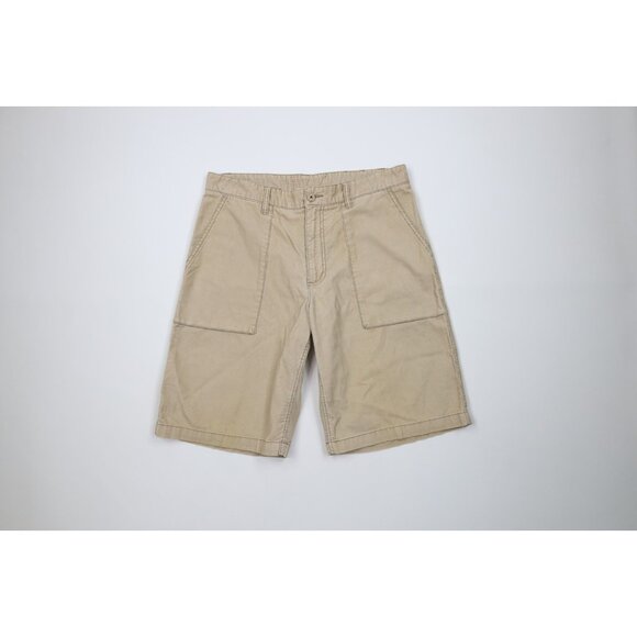 Vintage 90s Y2K Streetwear Mens 34 Distressed Baggy Big Pocket Corduroy Shorts